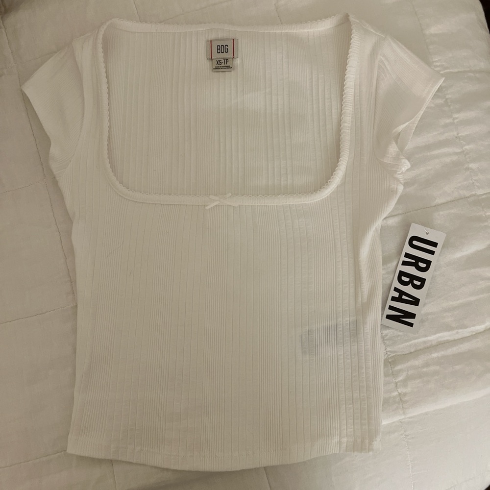 Urban Outfitters Olivia square neck top with bow